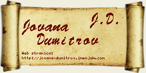 Jovana Dumitrov vizit kartica